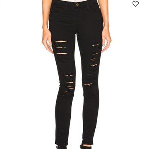 Frame Denim Le Skinny de Jeanne Black Ripped
